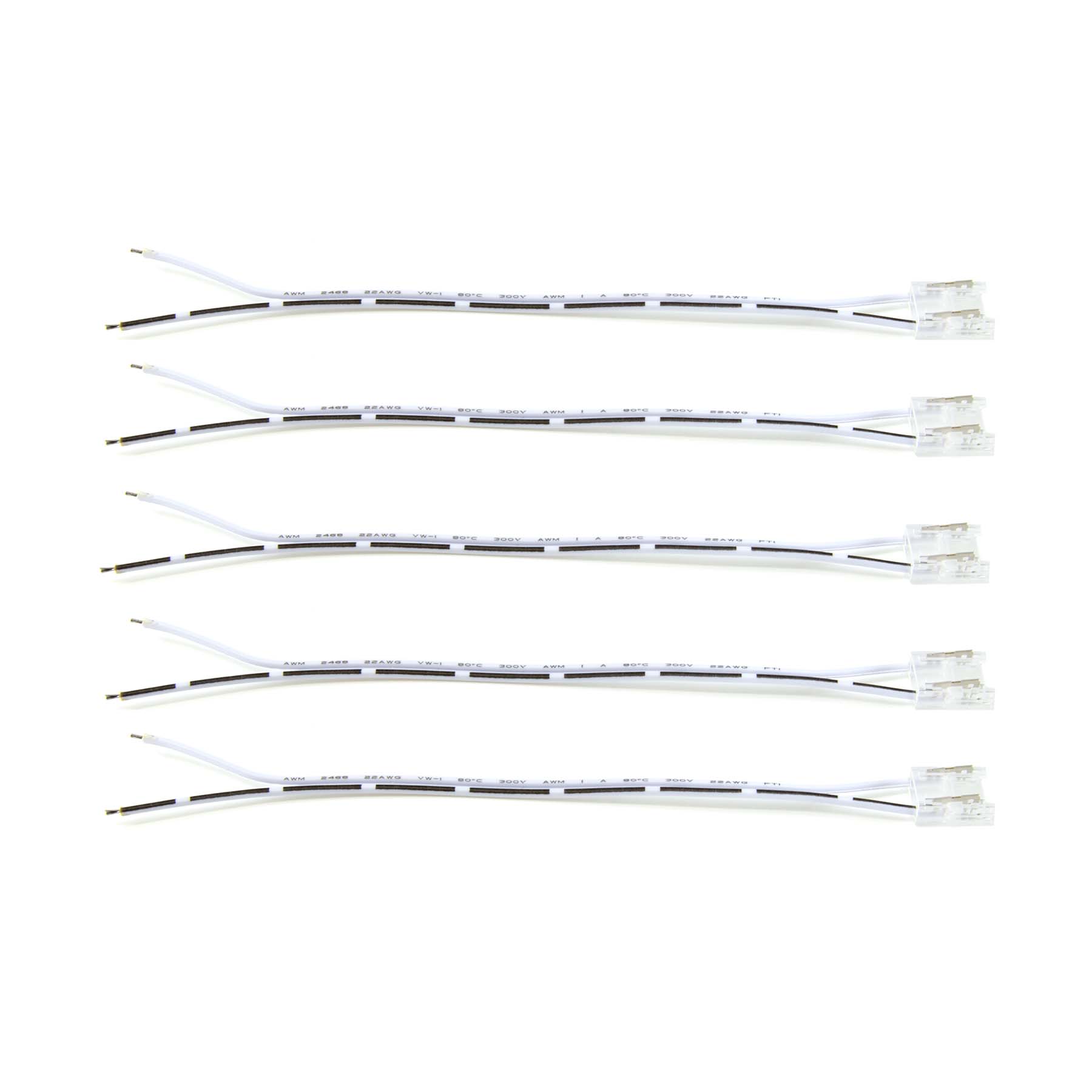  2 Pin 1 End Solderless Wire Connector For Single Colour LED COB Strip Lights