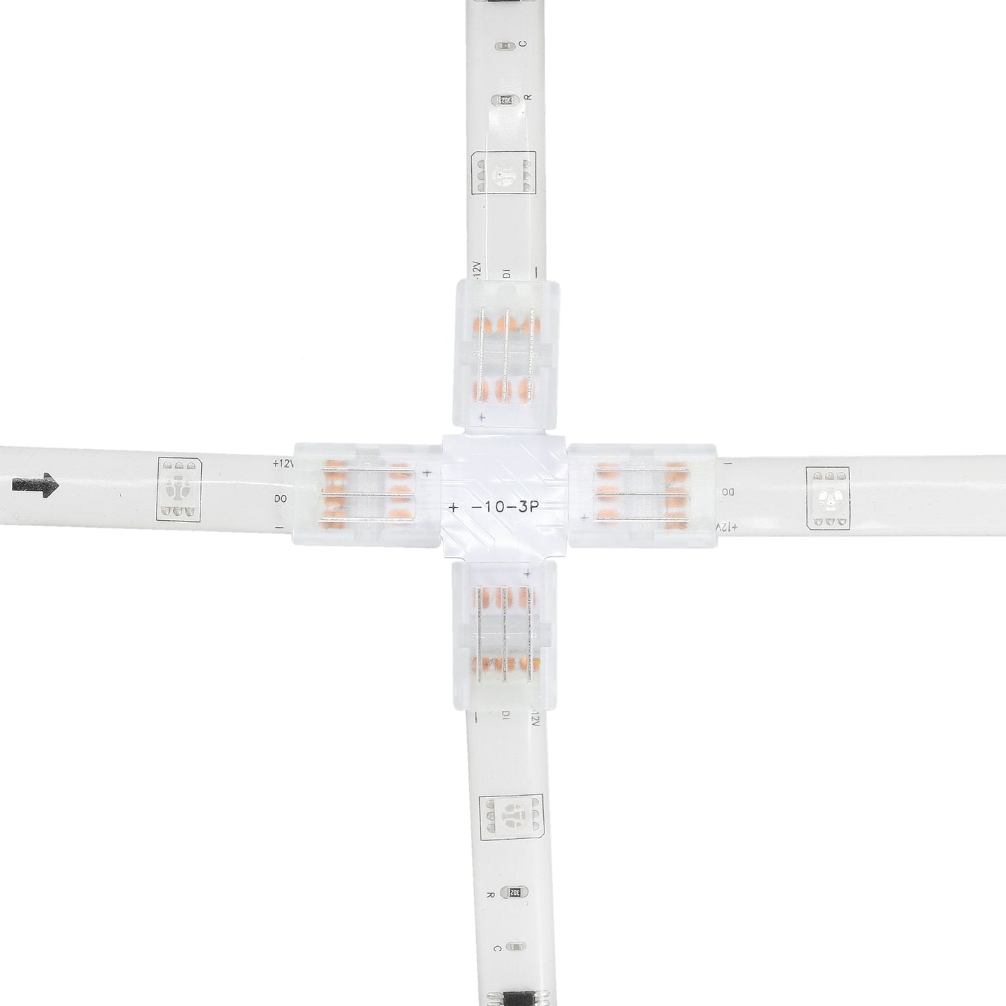  3 Pin Solderless X Shape Connector For CCT/Pixel LED Strip Lights