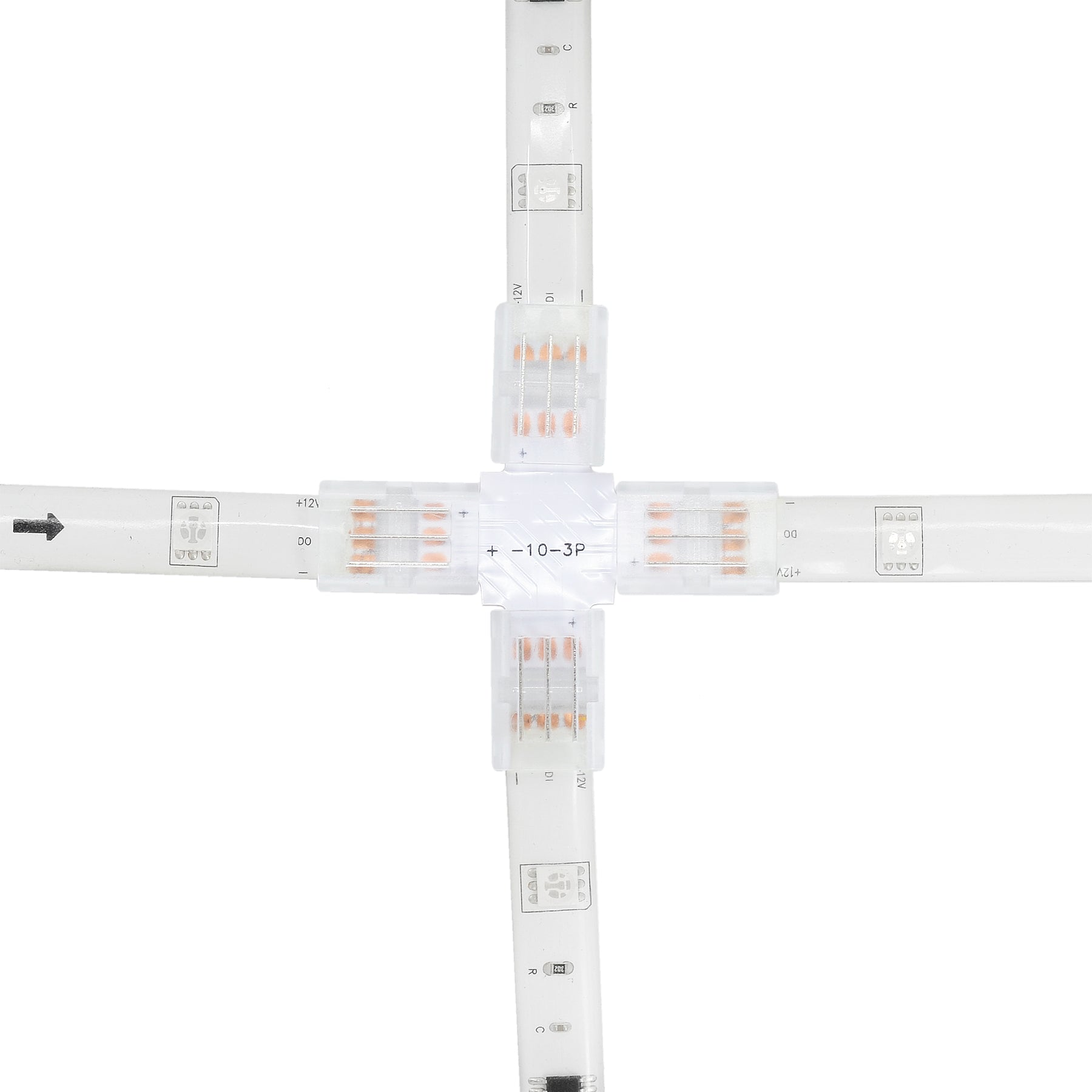  3 Pin Solderless X Shape Connector For CCT/Pixel LED Strip Lights