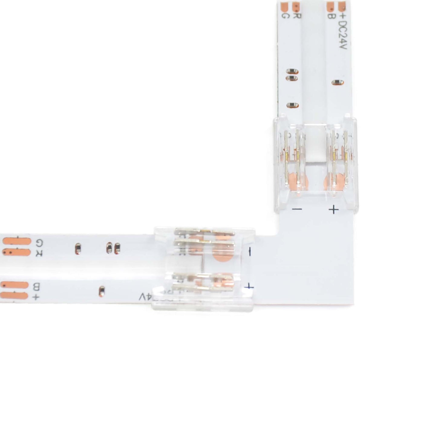  4 Pin Solderless L Shape Connector For RGB LED COB Strip Lights