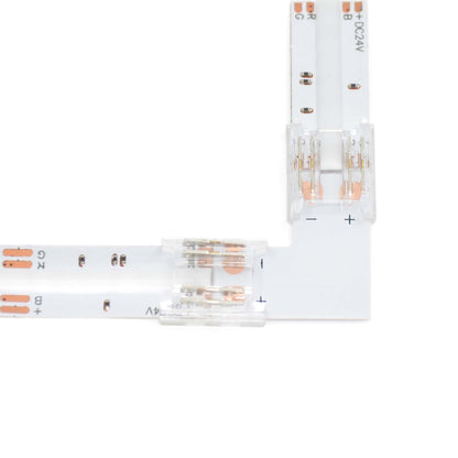  4 Pin Solderless L Shape Connector For RGB LED COB Strip Lights