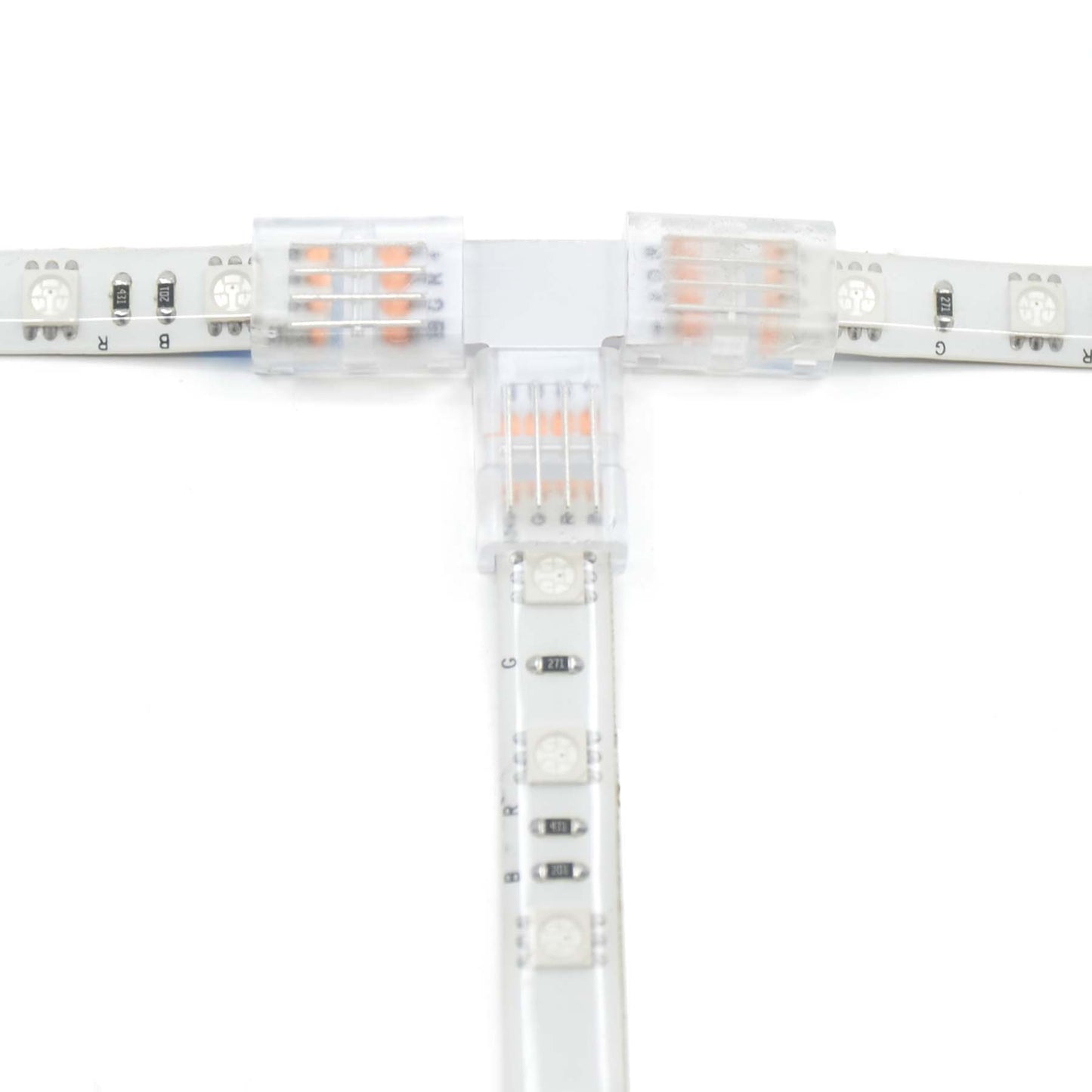  4 Pin Solderless T Shape Connector For RGB LED Strip Lights