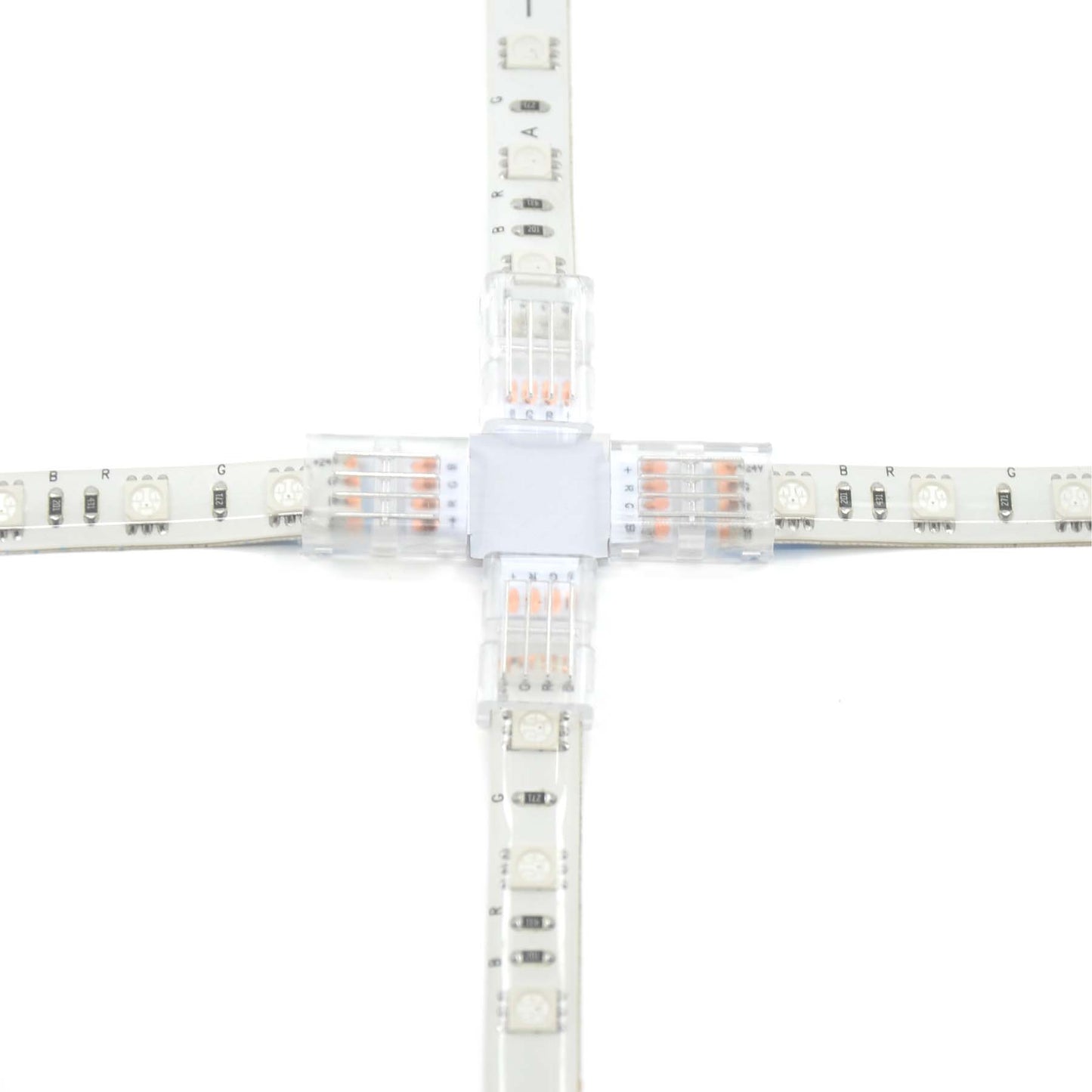  4 Pin Solderless X Shape Connector For RGB LED Strip Lights