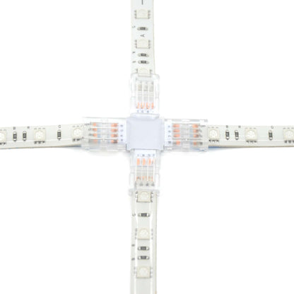  4 Pin Solderless X Shape Connector For RGB LED Strip Lights