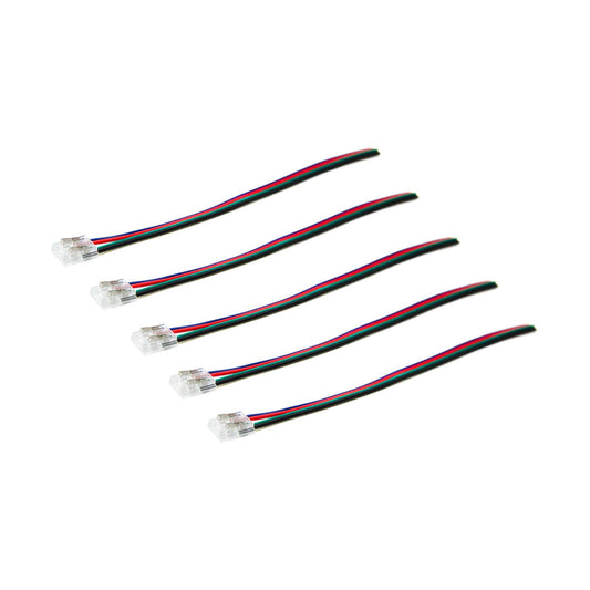  4 Pin 1 End Solderless Wire Connector For RGB LED COB Strip Lights