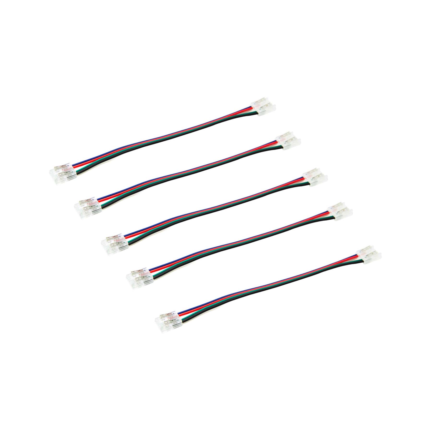  4 Pin 2 End Solderless Wire Connector For RGB LED COB Strip Lights