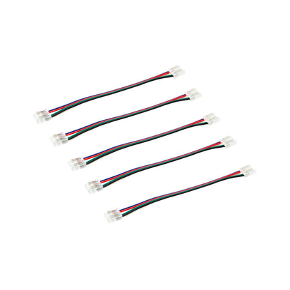  4 Pin 2 End Solderless Wire Connector For RGB LED COB Strip Lights