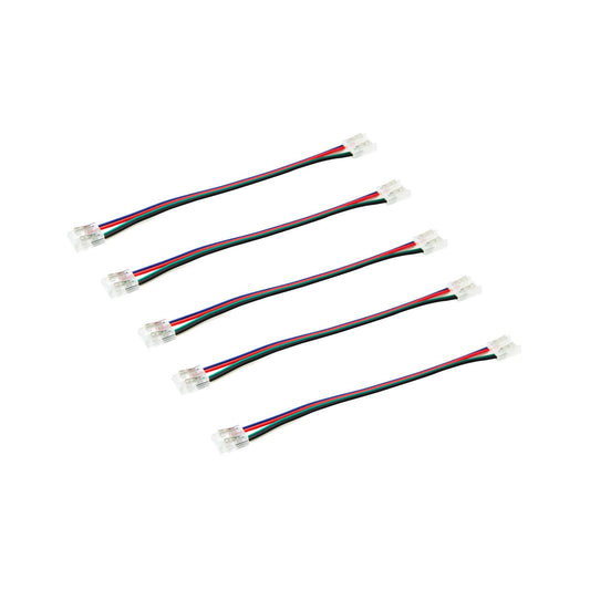  4 Pin 2 End Solderless Wire Connector For RGB LED COB Strip Lights