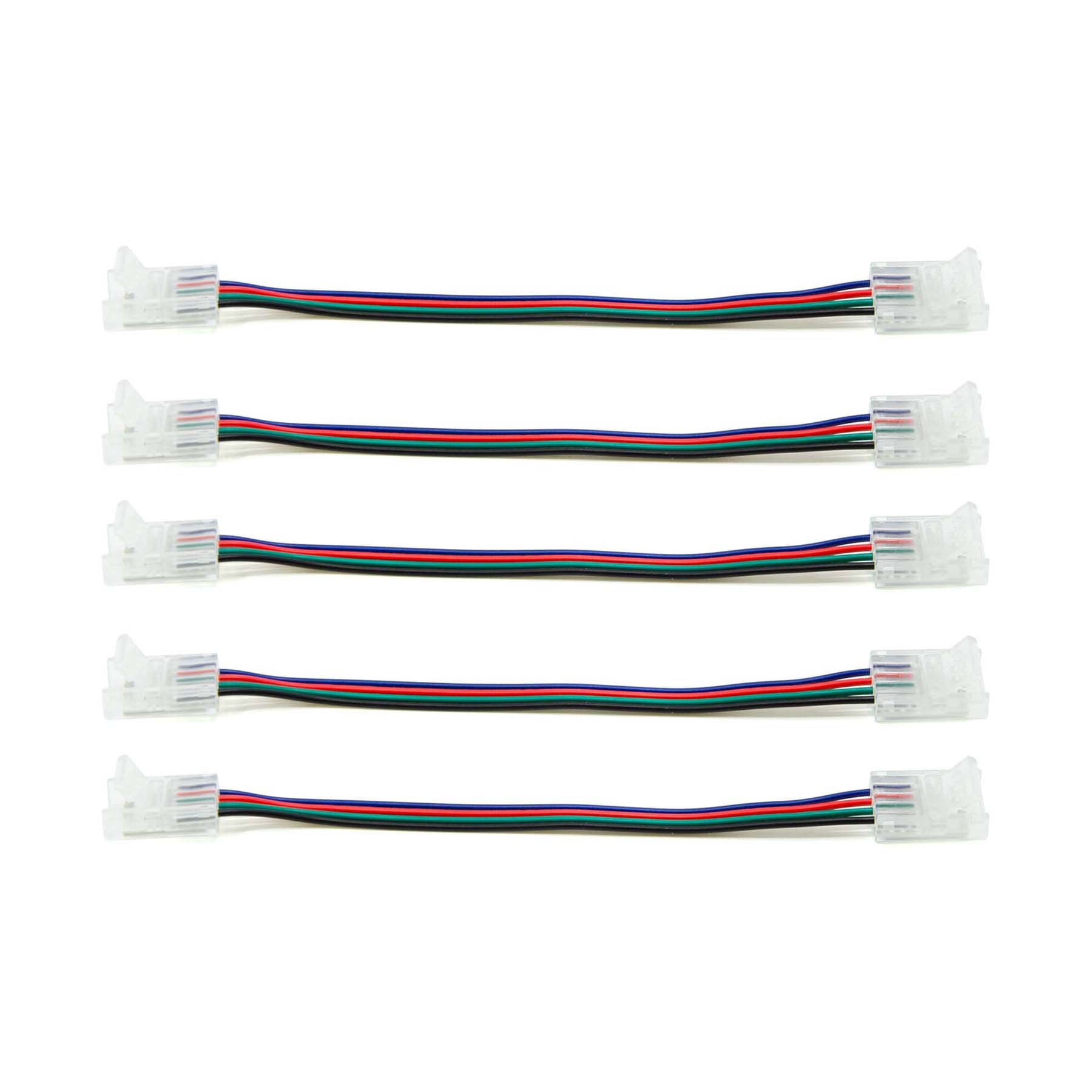 4 Pin 2 End Solderless Wire Connector For RGB LED Strip Lights