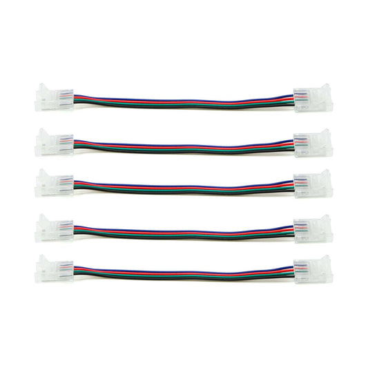  4 Pin 2 End Solderless Wire Connector For RGB LED Strip Lights