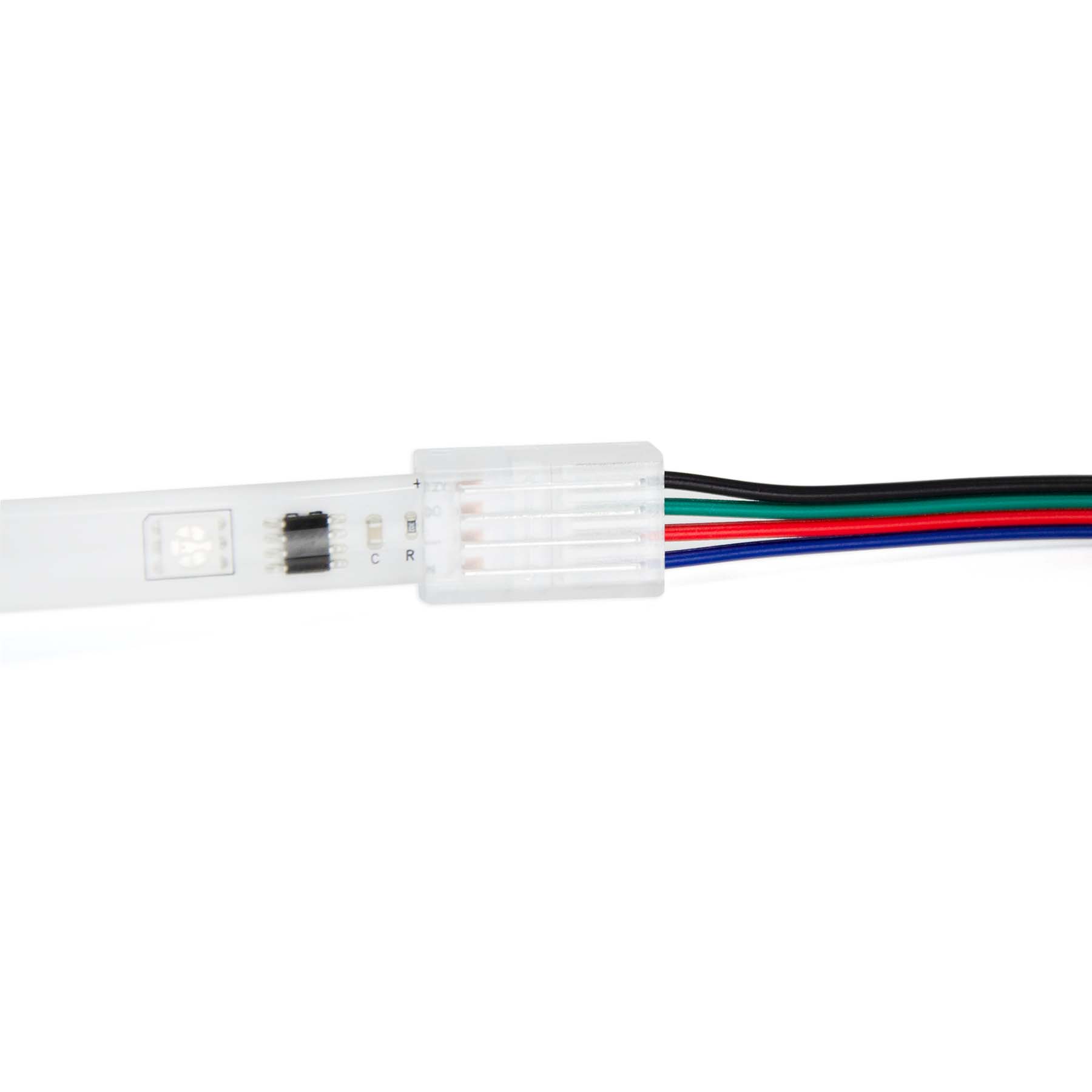  4 Pin 2 End Solderless Wire Connector For RGB LED Strip Lights