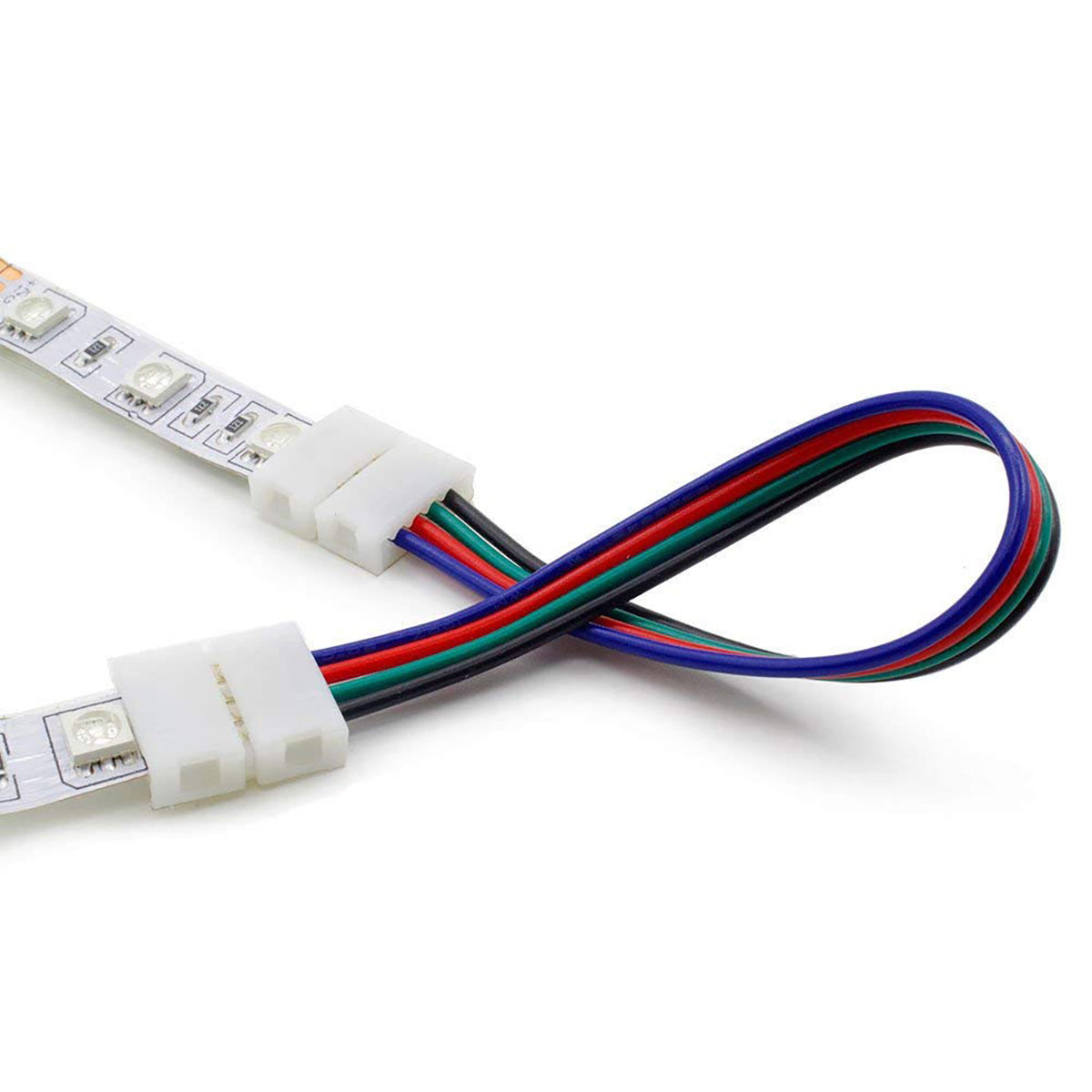  4 Pin 2 End Solderless Wire Cable For LED RGB Strip Lights