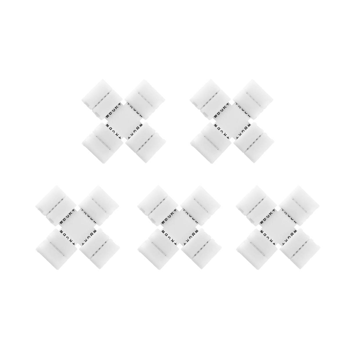  5 Pin Solderless X Shape Connector For LED RGBW/RGBWW Strip Lights