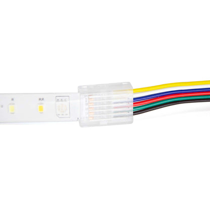  6 Pin 2 End Solderless Wire Connector For RGB+CCT LED Strip Lights