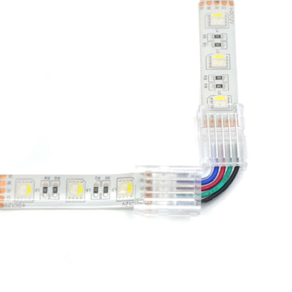  5 Pin Solderless L Shape Quick Fit Flex Connector For RGBW/RGBWW LED Strip Lights