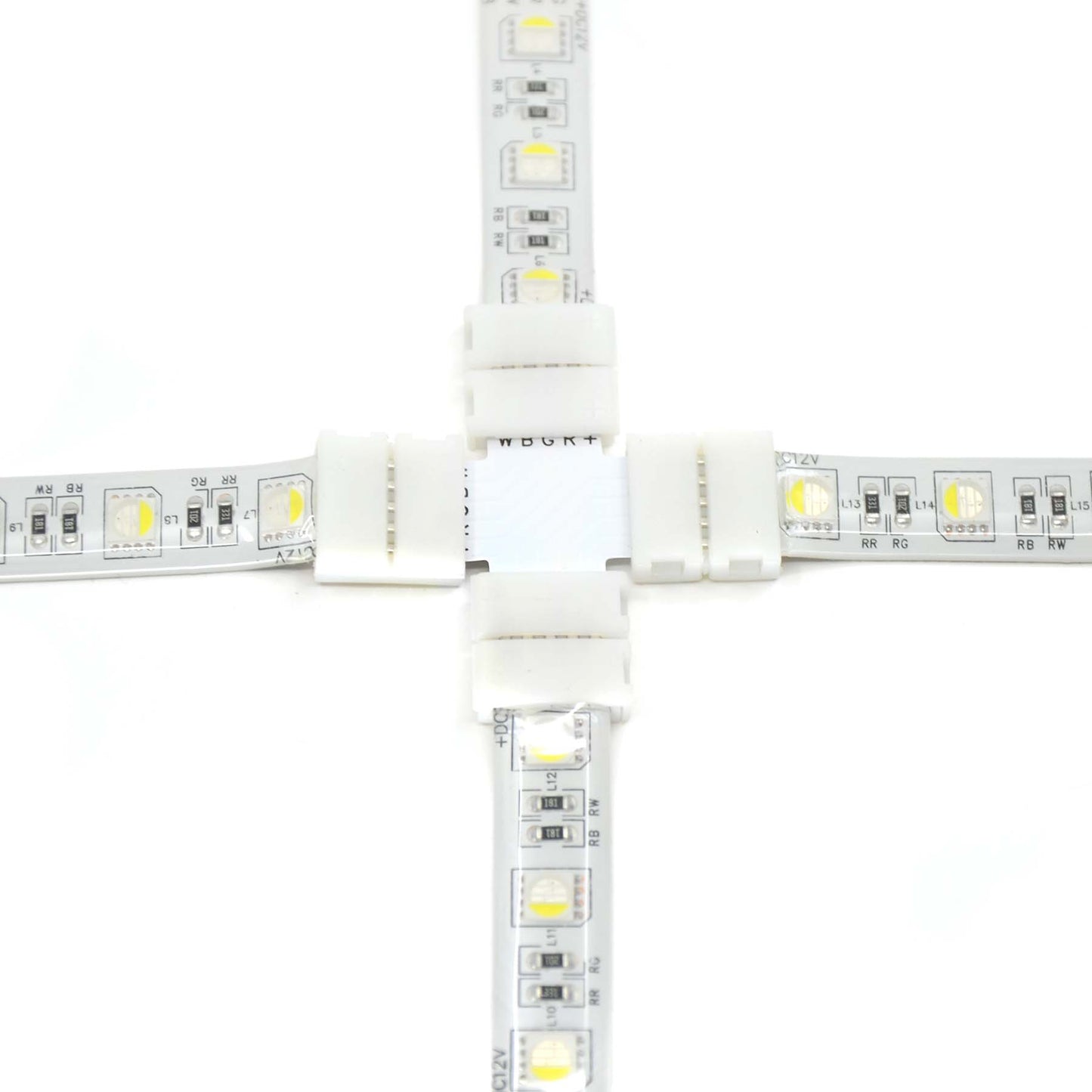  5 Pin Solderless X Shape Connector For LED RGBW/RGBWW Strip Lights