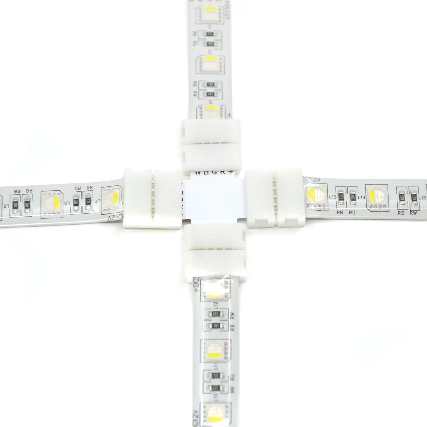  5 Pin Solderless X Shape Connector For LED RGBW/RGBWW Strip Lights