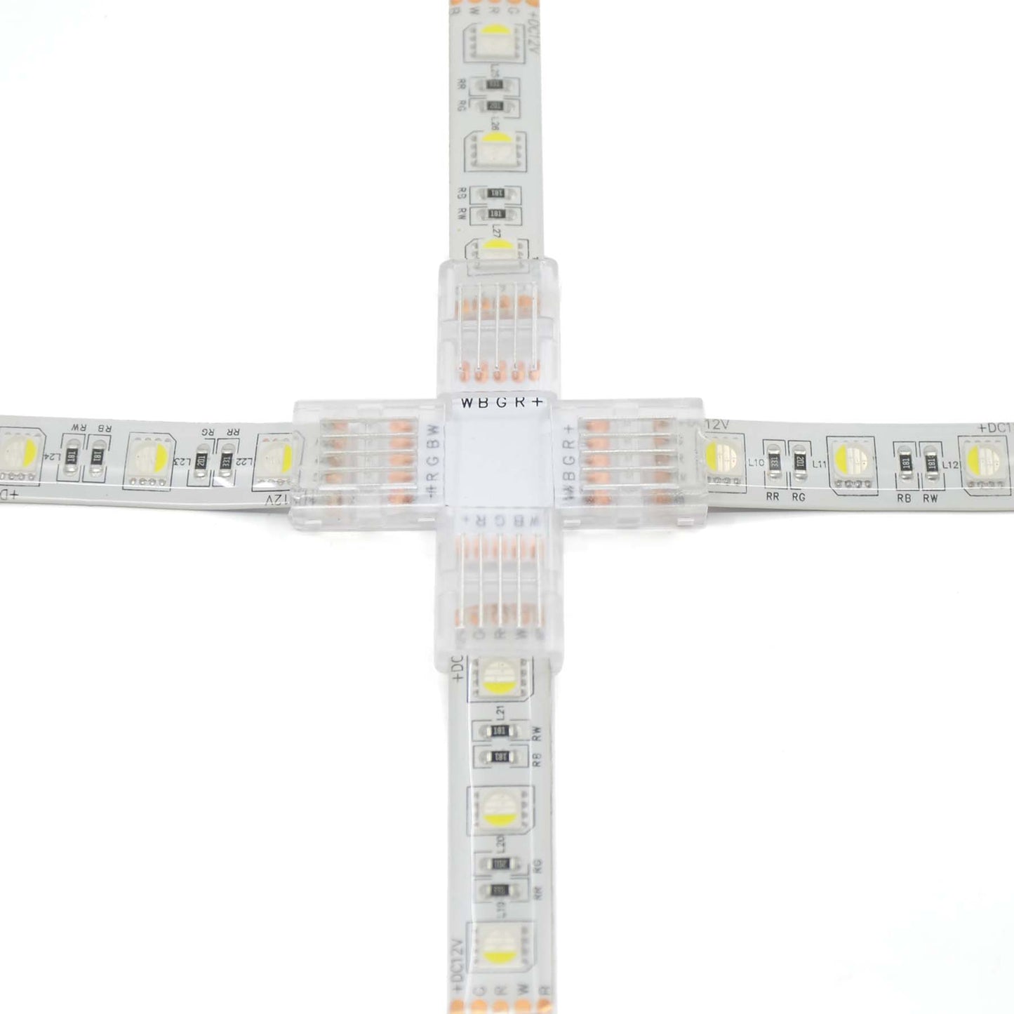  5 Pin Solderless X Shape Connector For RGBW/RGBWW LED Strip Lights