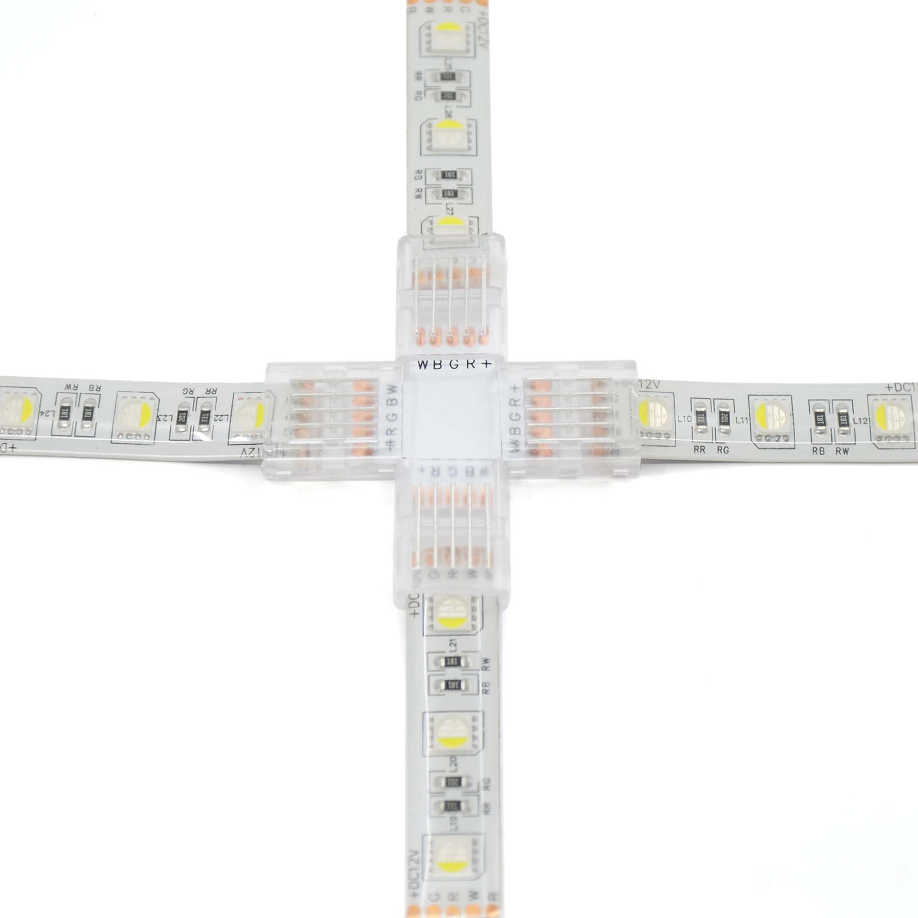  5 Pin Solderless X Shape Connector For RGBW/RGBWW LED Strip Lights