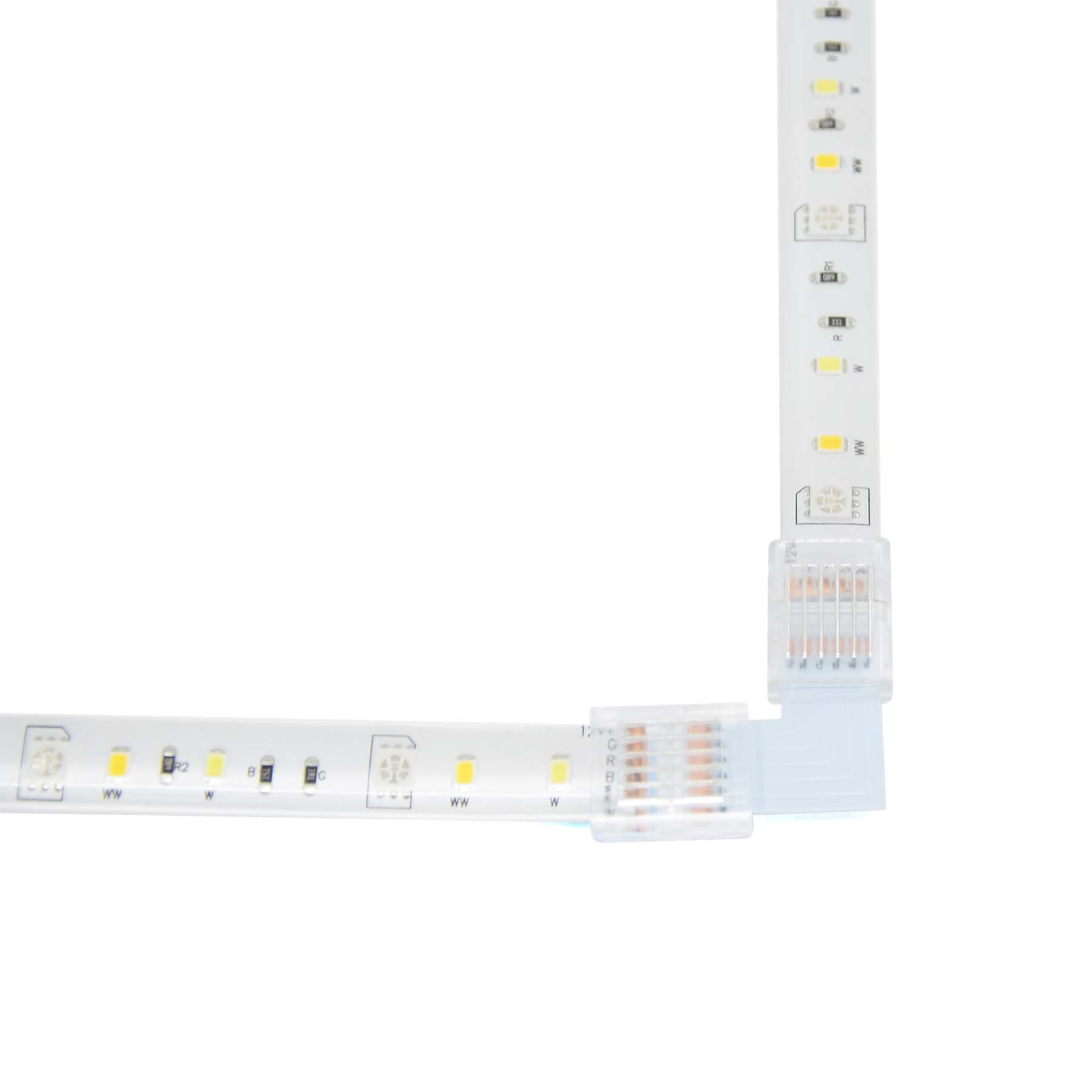  6 Pin Solderless L Shape Connector For RGB+CCT LED Strip Lights