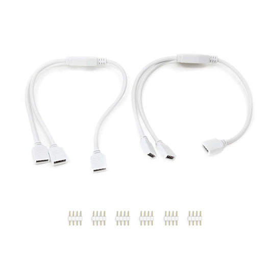  4 Pin 1 To 2 Ways Y Splitter Cable For RGB LED Strip Light
