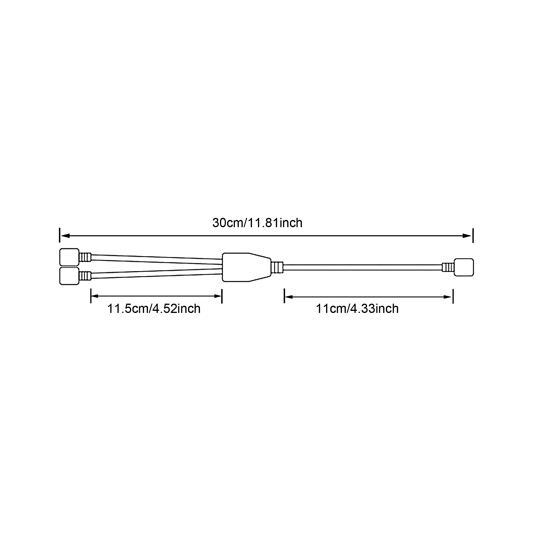  5 Pin 1 To 2 Ways Y Splitter Cable For RGBW LED Strip Light