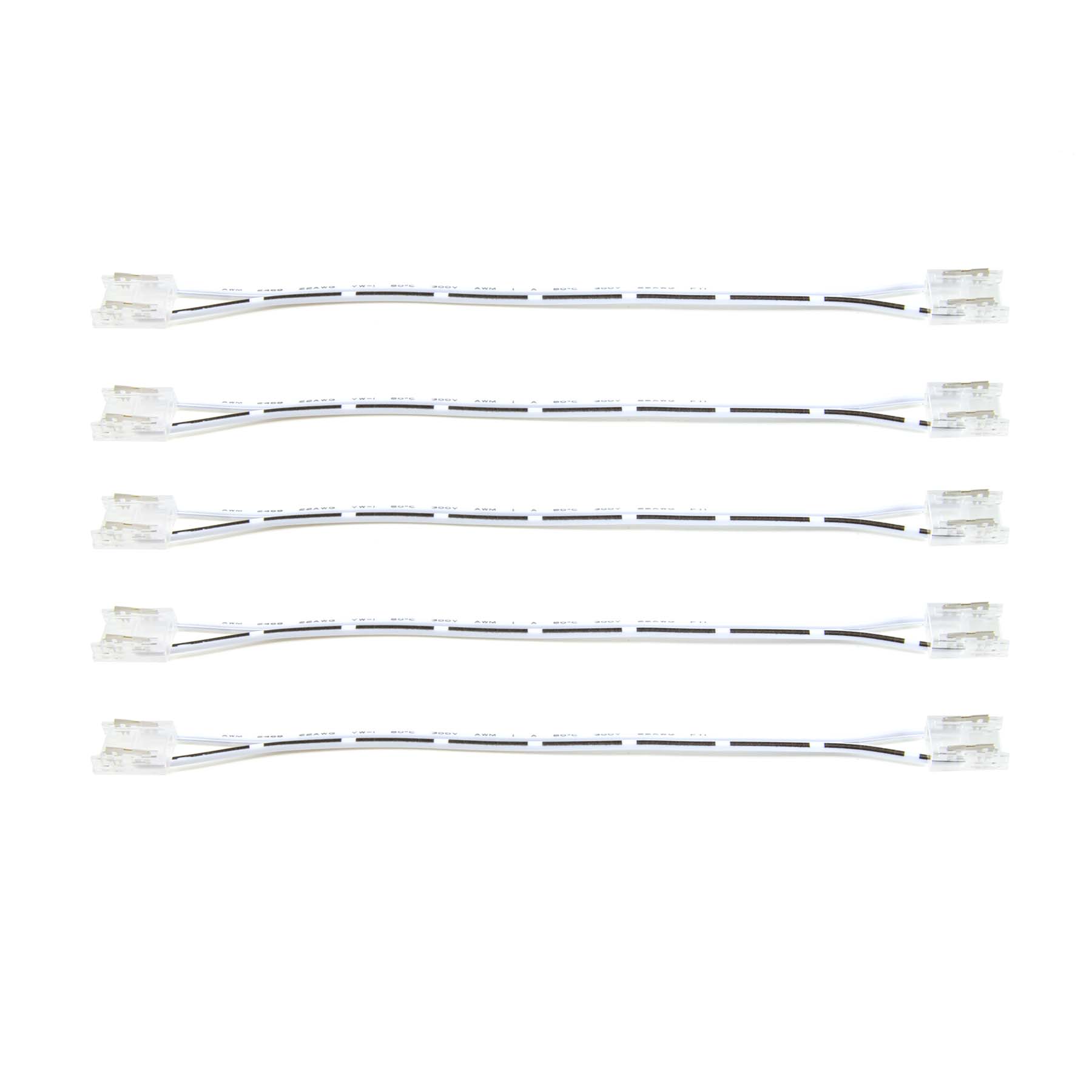  2 Pin 2 End Solderless Wire Connector For Single Colour LED COB Strip Lights