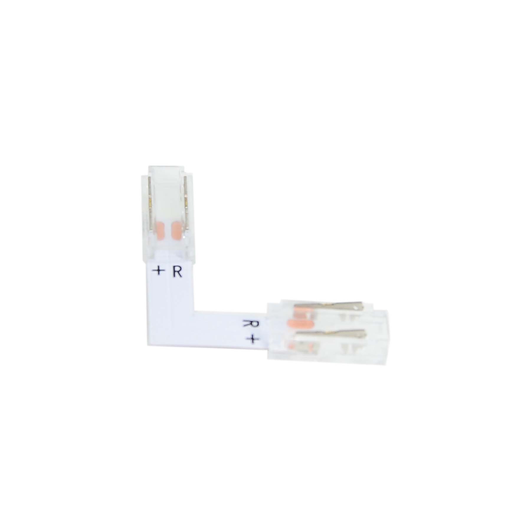  2 Pin Solderless L Shape Connector For Single Colour LED COB Strip Lights