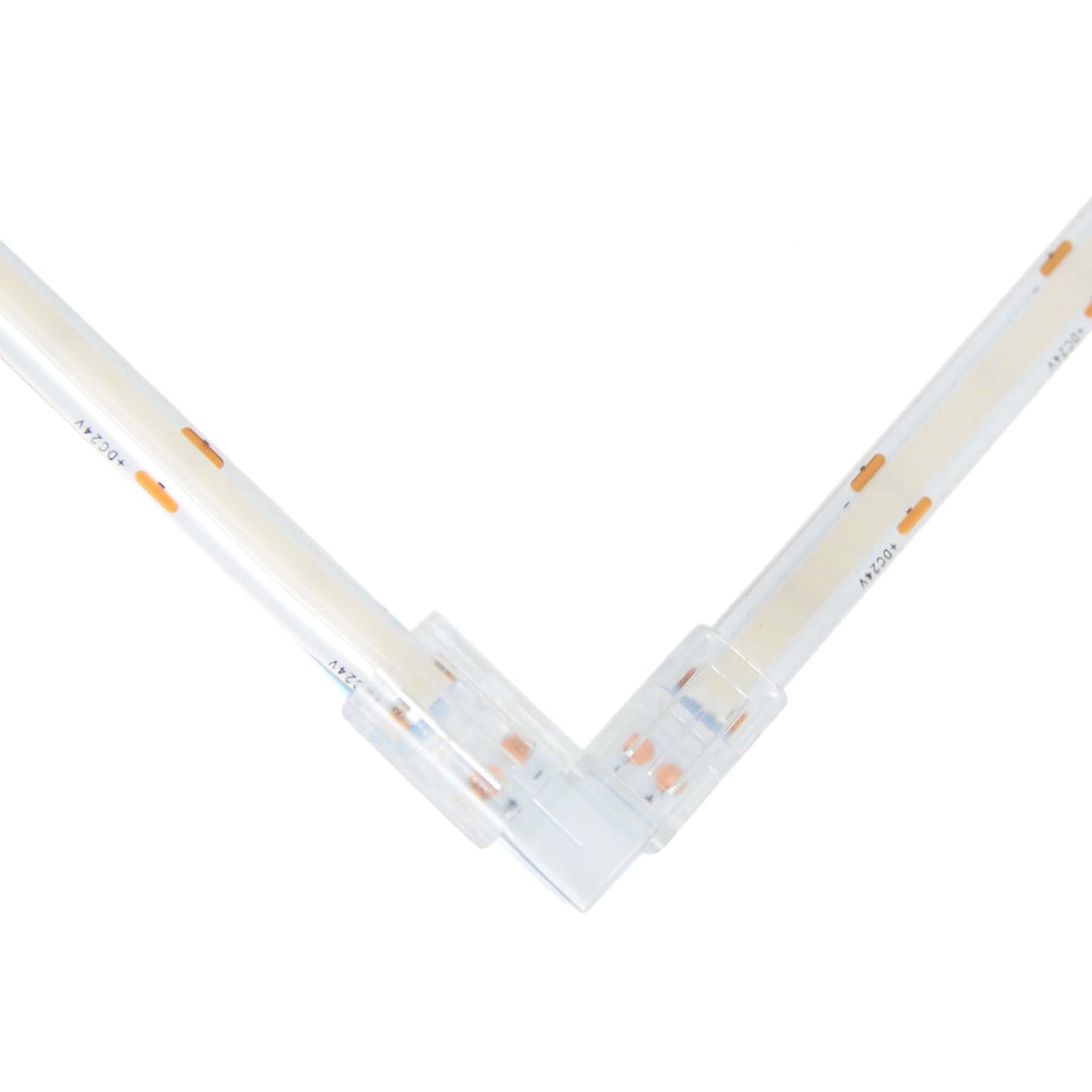  2 Pin Solderless L Shape Connector For Single Colour LED COB Strip Lights