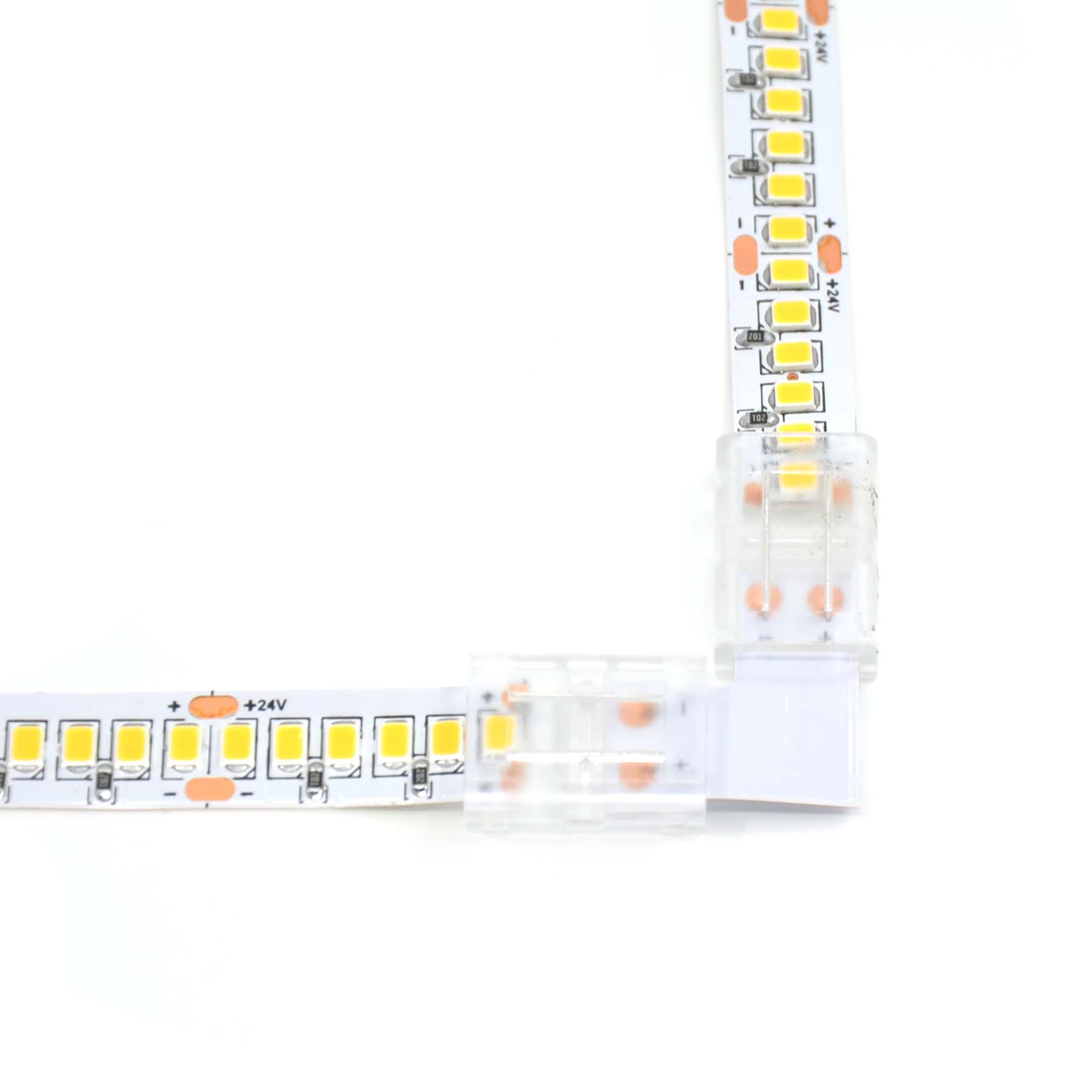  2 Pin Solderless L Shape Connector For Single Colour LED Strip Lights