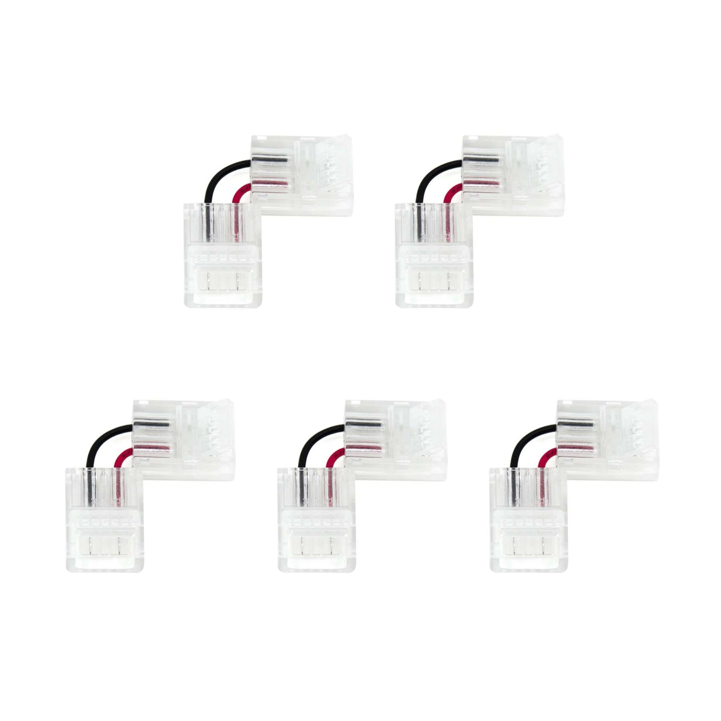  2 Pin Solderless L Shape Quick Fit Flex Connector For Single Colour LED Strip Lights