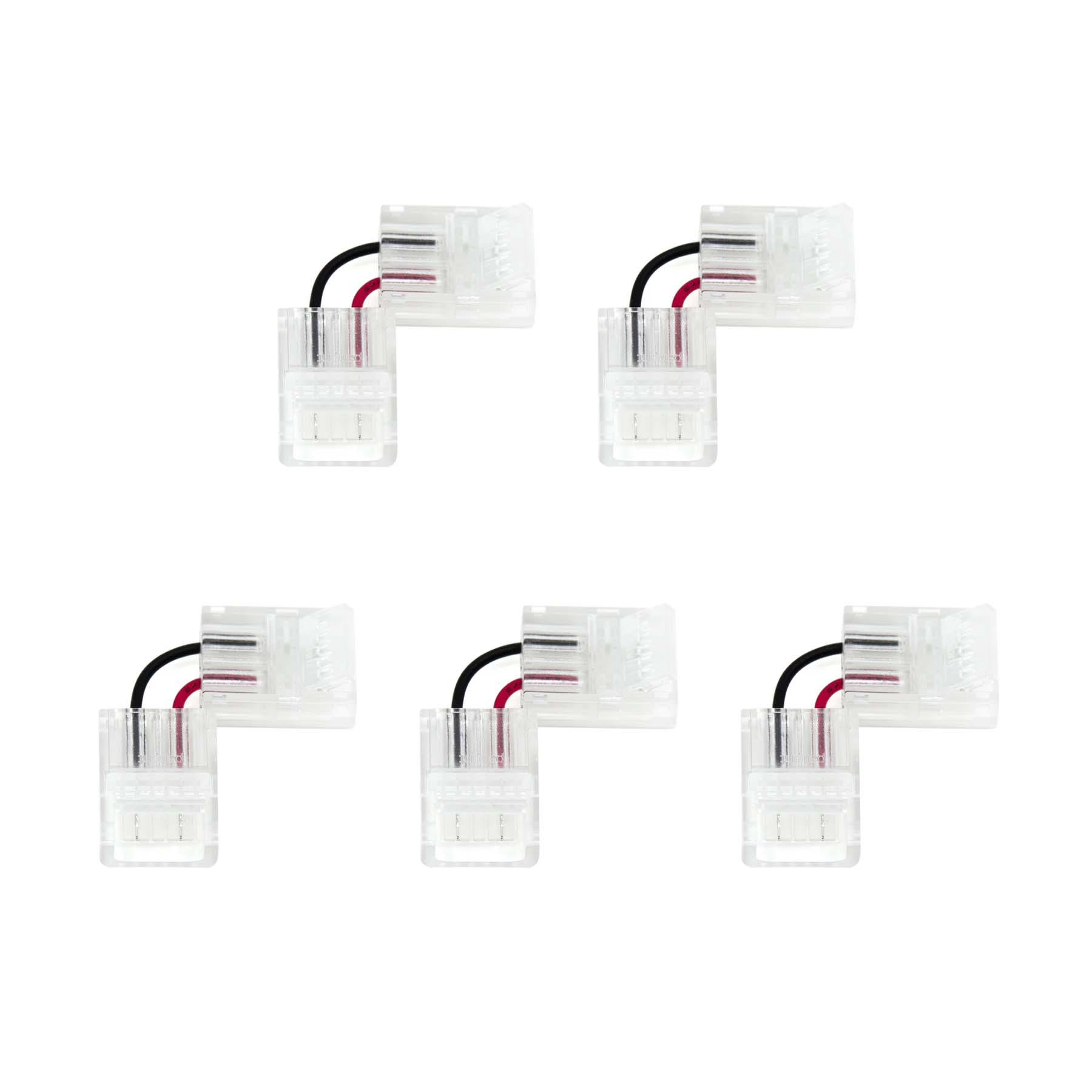  2 Pin Solderless L Shape Quick Fit Flex Connector For Single Colour LED Strip Lights