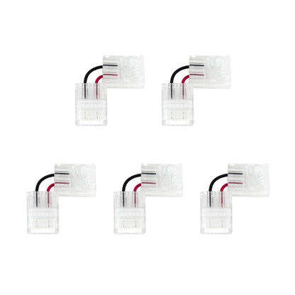  2 Pin Solderless L Shape Quick Fit Flex Connector For Single Colour LED Strip Lights