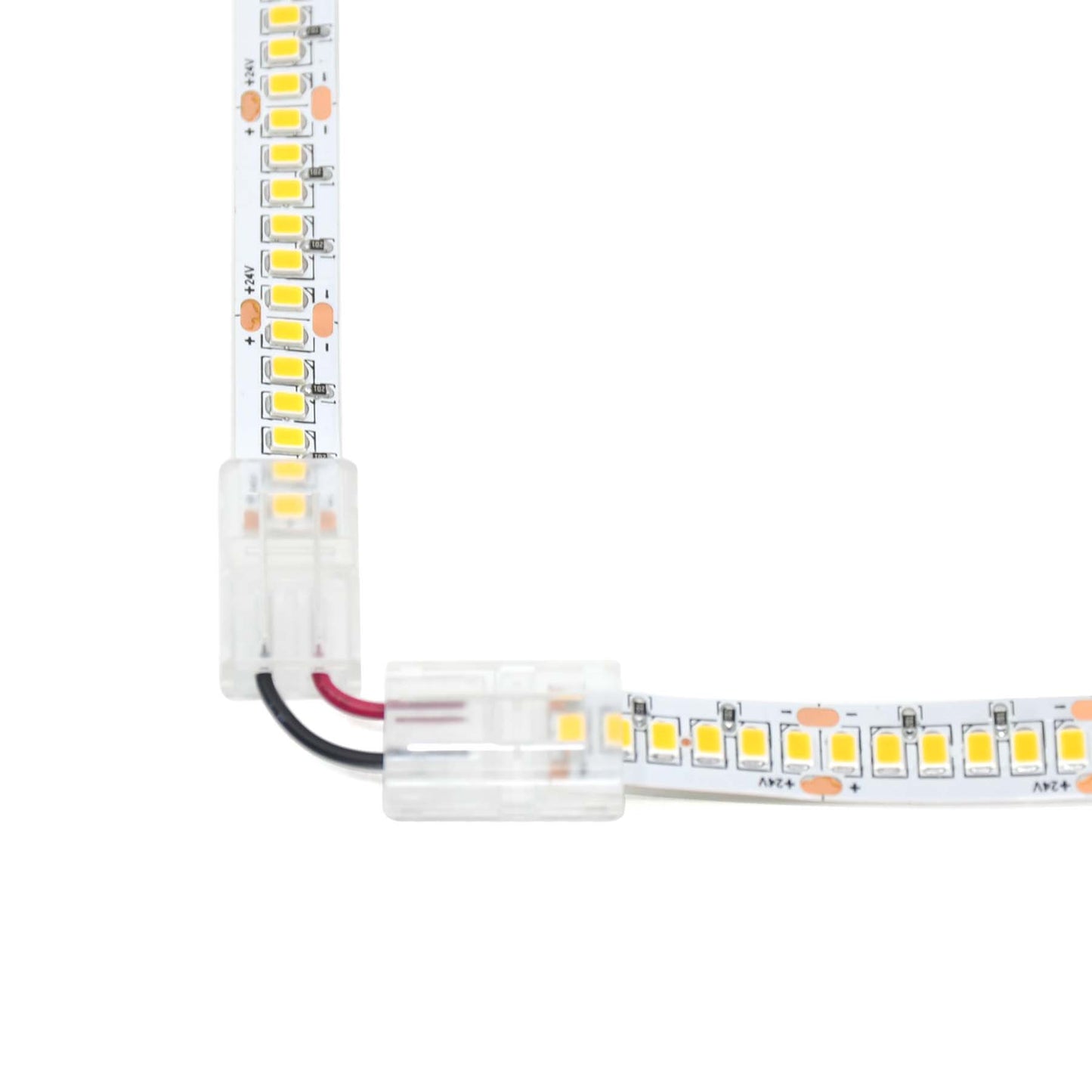  2 Pin Solderless L Shape Quick Fit Flex Connector For Single Colour LED Strip Lights