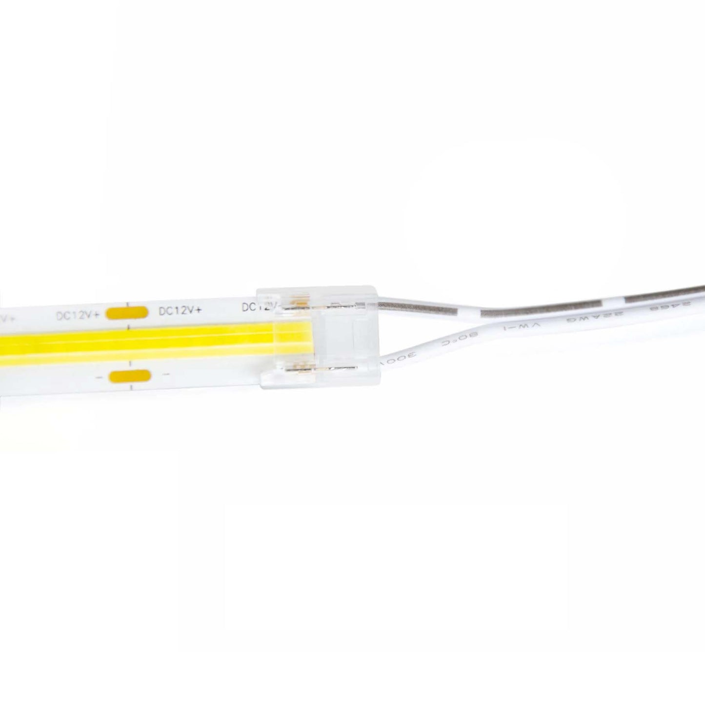  2 Pin Solderless Strip To Wire Straight Connector For Single Colour LED COB Strip Lights
