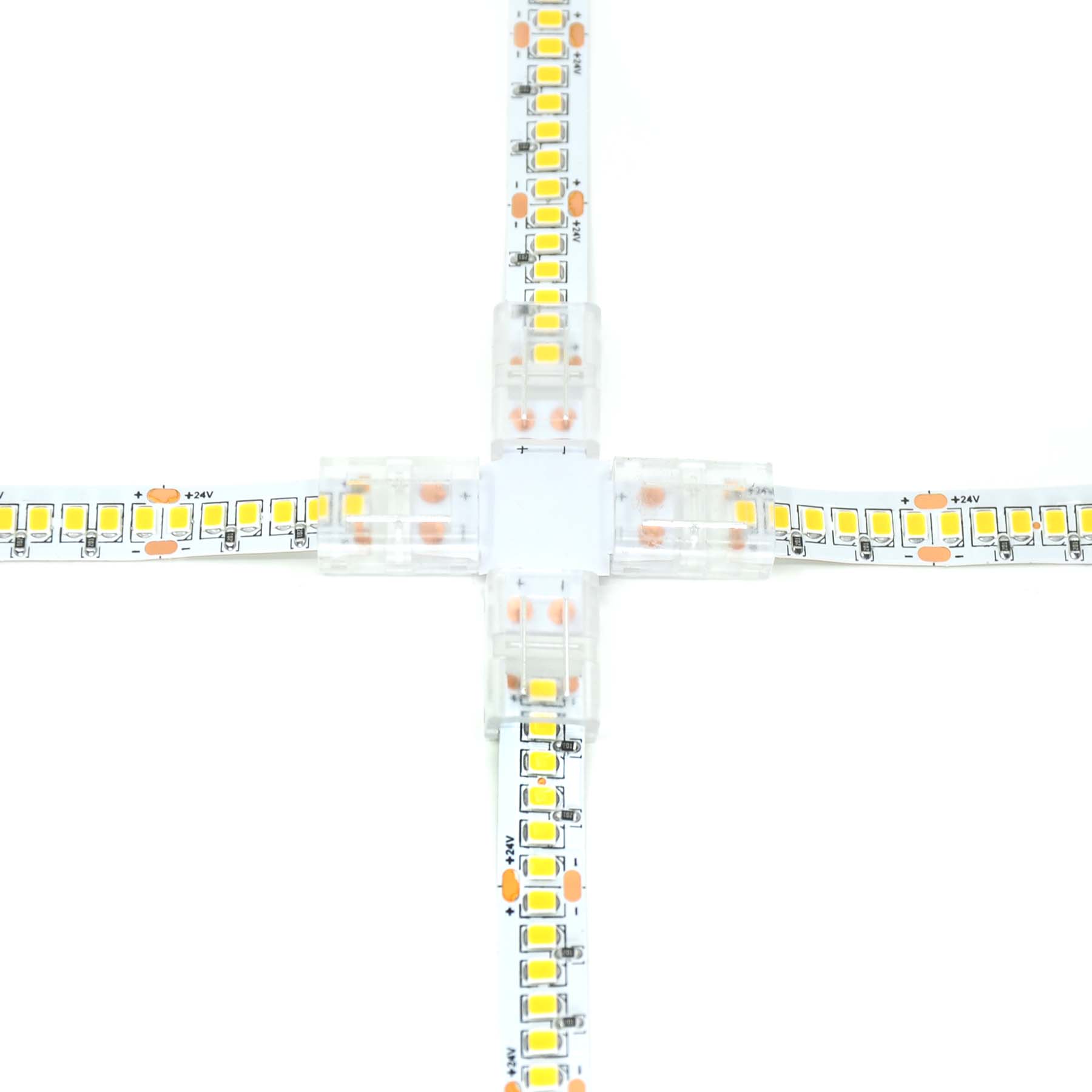  2 Pin Solderless X Shape Connector For Single Colour LED Strip Lights