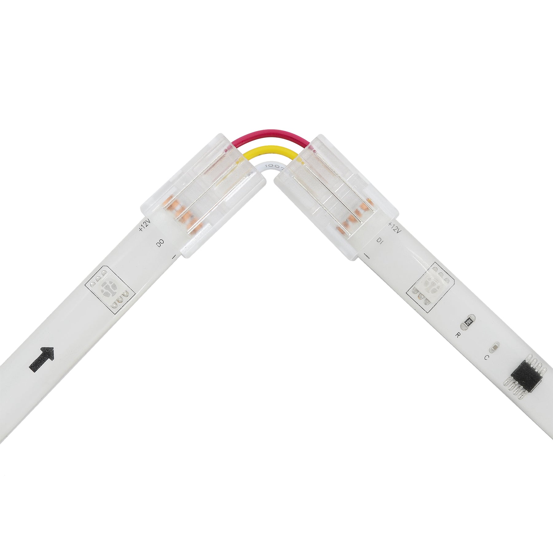  3 Pin Solderless L Shape Quick Fit Flex Connector For CCT/Pixel LED Strip Lights