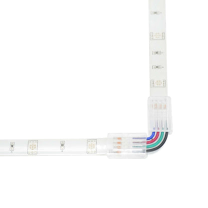  4 Pin Solderless L Shape Quick Fit Flex Connector For RGB LED Strip Lights