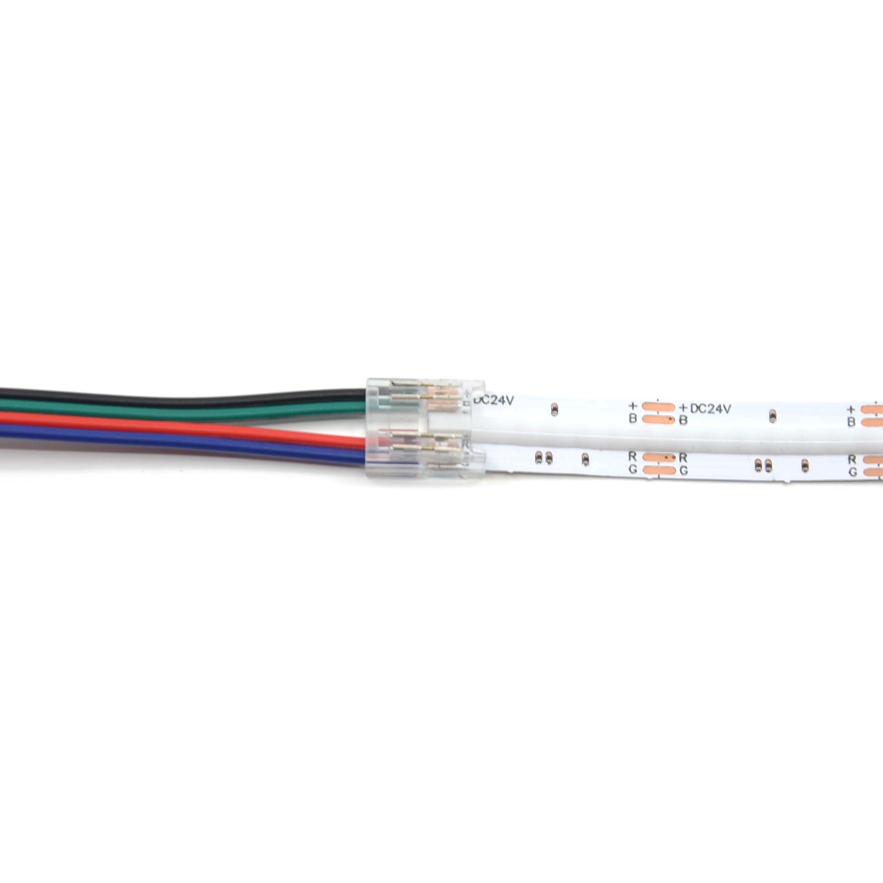  4 Pin Solderless Strip To Wire Connector For RGB LED COB Strip Lights