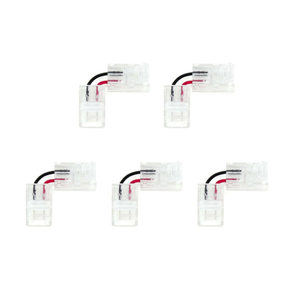  2 Pin Solderless L Shape Quick Fit Flex Connector For Single Colour LED COB Strip Lights