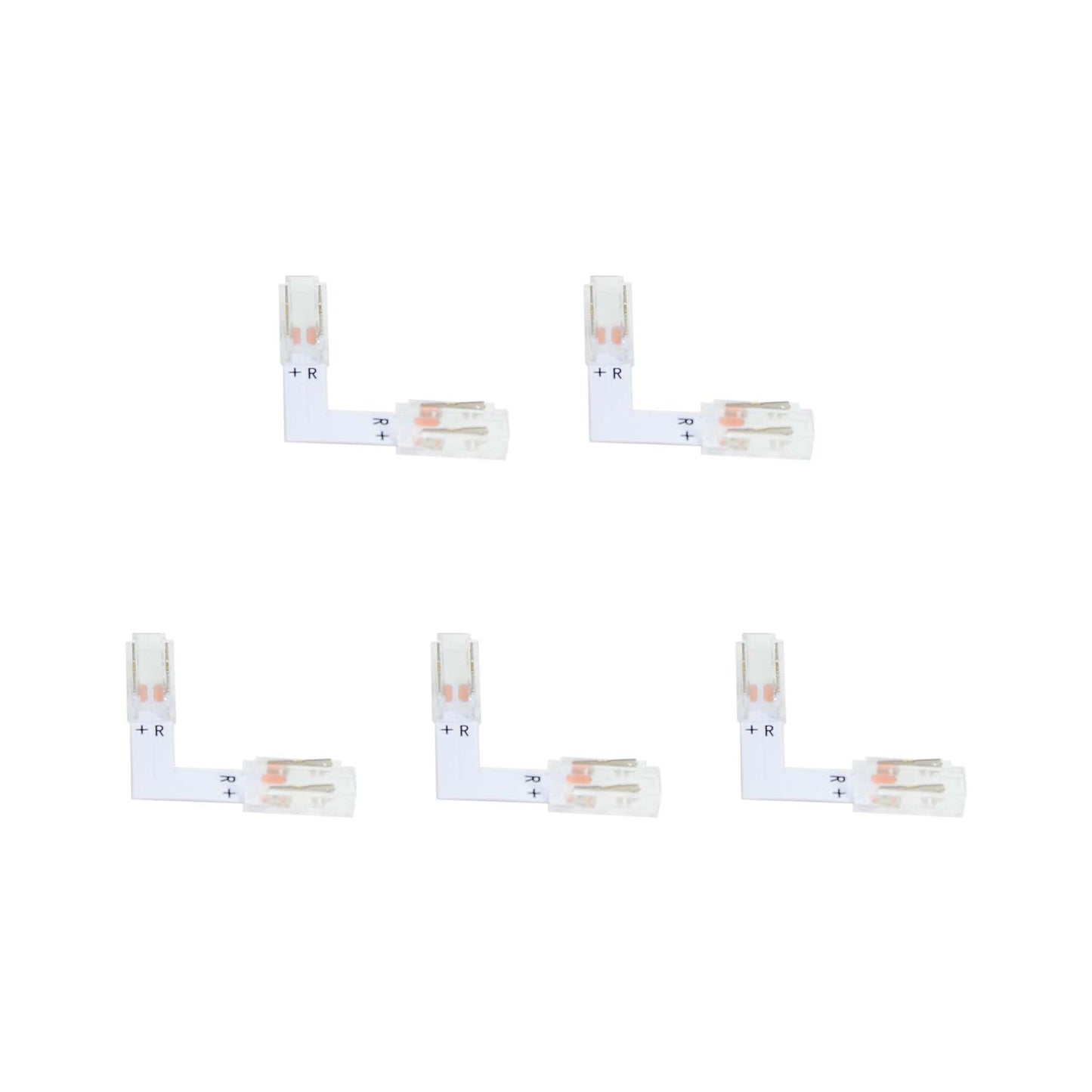  2 Pin Solderless L Shape Connector For Single Colour LED COB Strip Lights