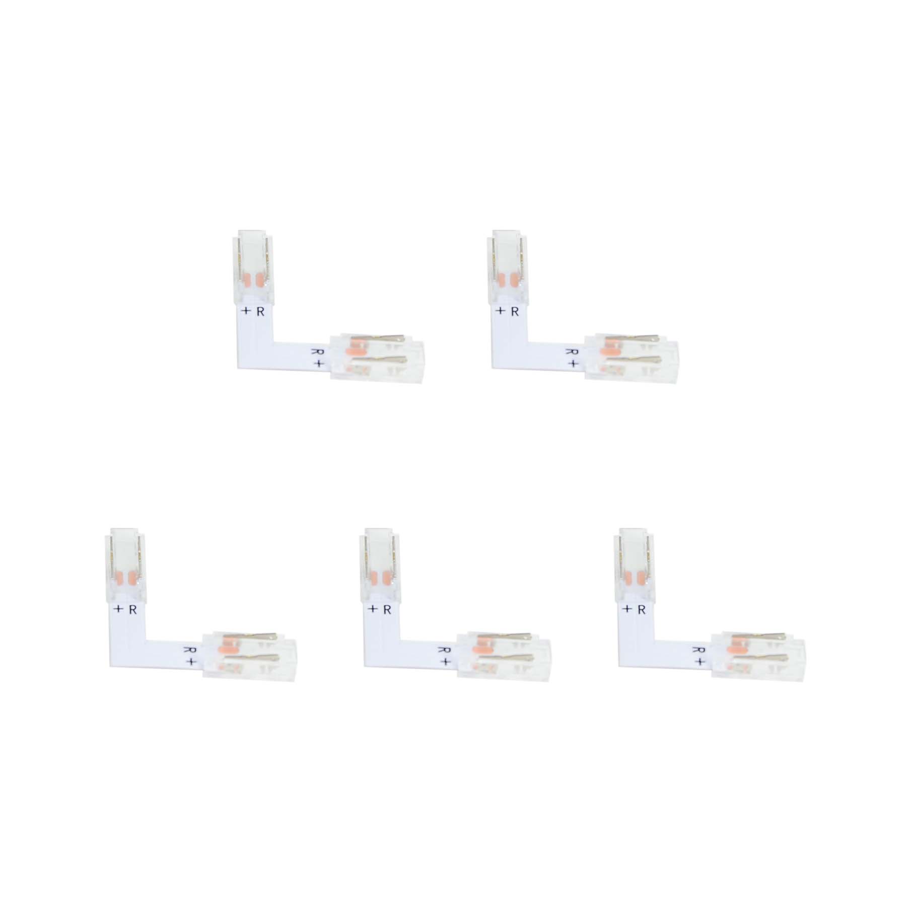  2 Pin Solderless L Shape Connector For Single Colour LED COB Strip Lights