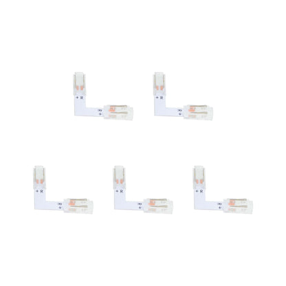  2 Pin Solderless L Shape Connector For Single Colour LED COB Strip Lights