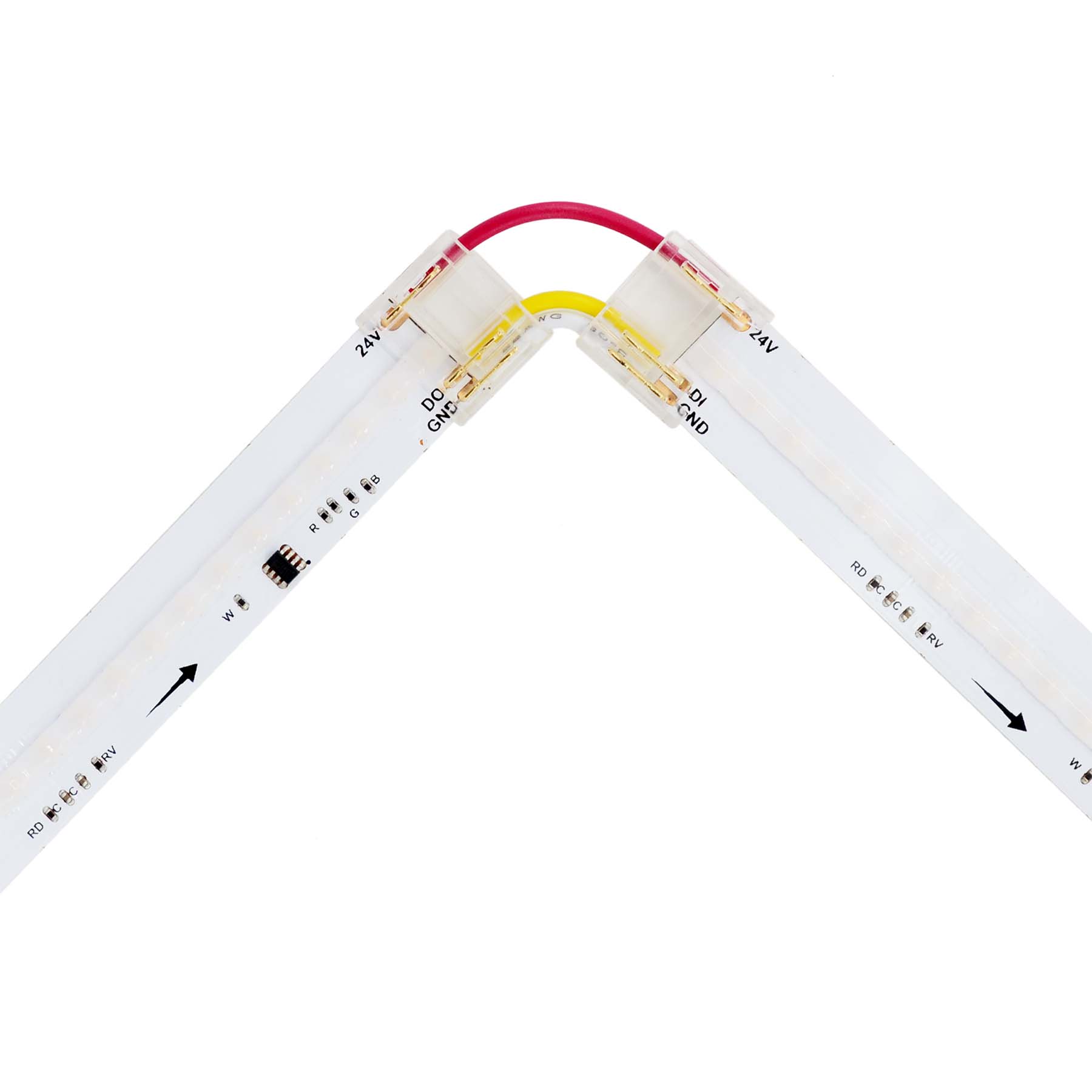  Quick Fit Solderless L Shape Corner Connector For DC LED Strip Lights