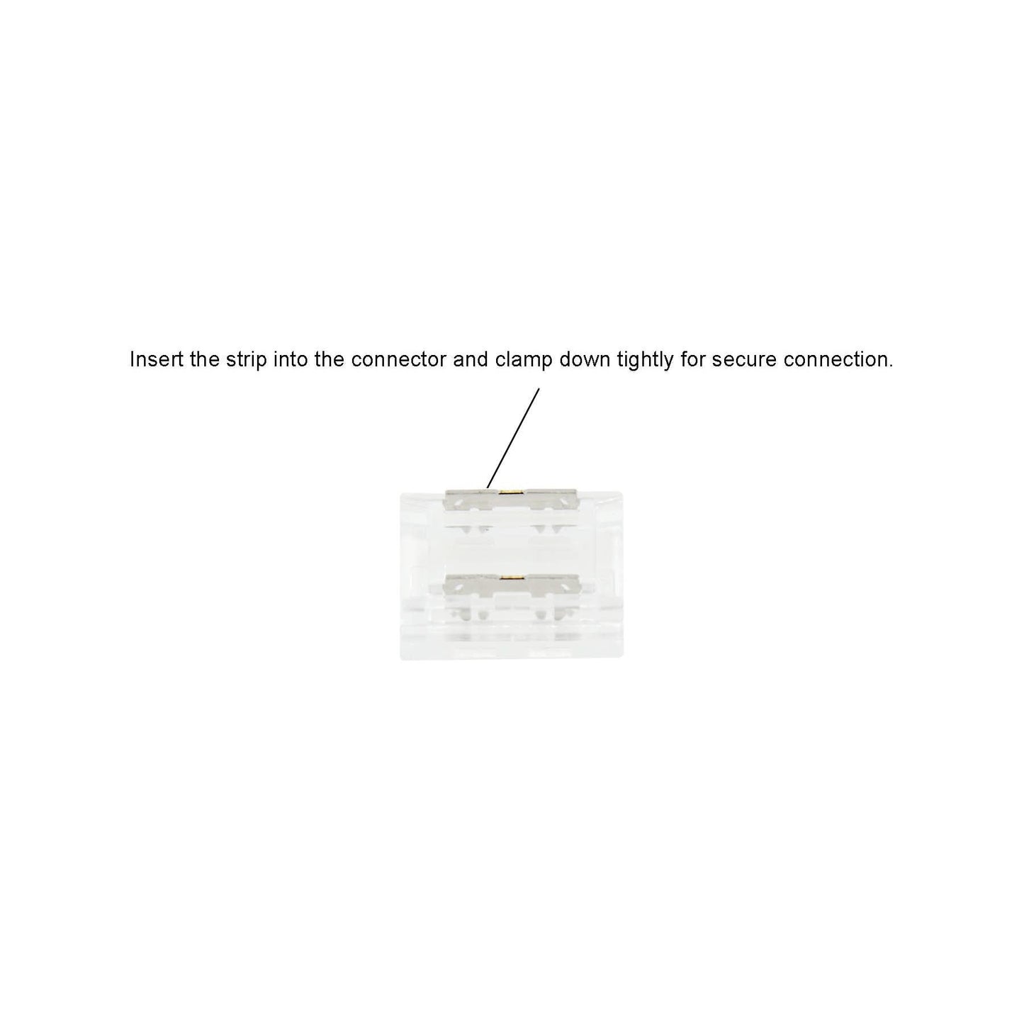  2 Pin Solderless Straight Connector For Single Colour LED COB Strip Lights