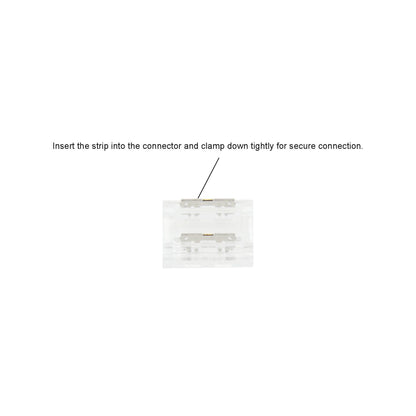  2 Pin Solderless Straight Connector For Single Colour LED COB Strip Lights
